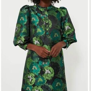 Pomander Place Green Jacquard Samantha Dress